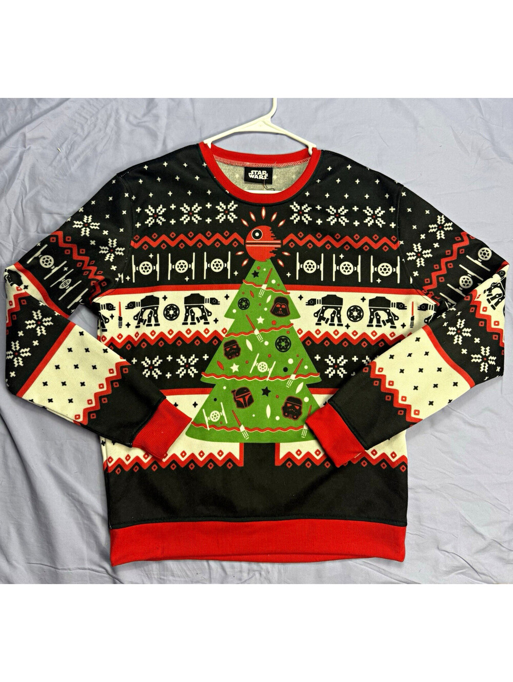 Star Wars Men's L Holiday Christmas Graphic Pullover Crewneck Sweatshirt Fleece